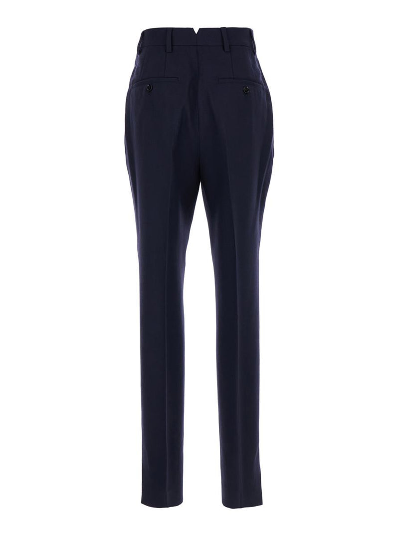 Blue Cigarette Pants In Wool Woman