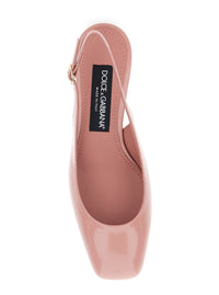 Pink Décolleté With Dg Logo On The Heel In Shiny Leather Woman