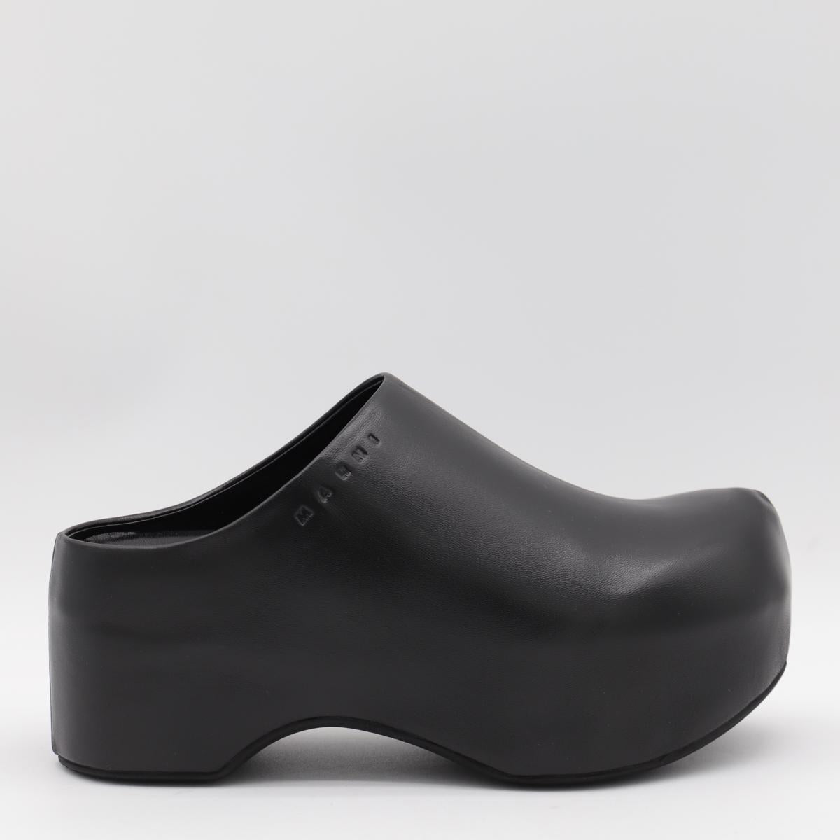 Marni Black Leather Sandals