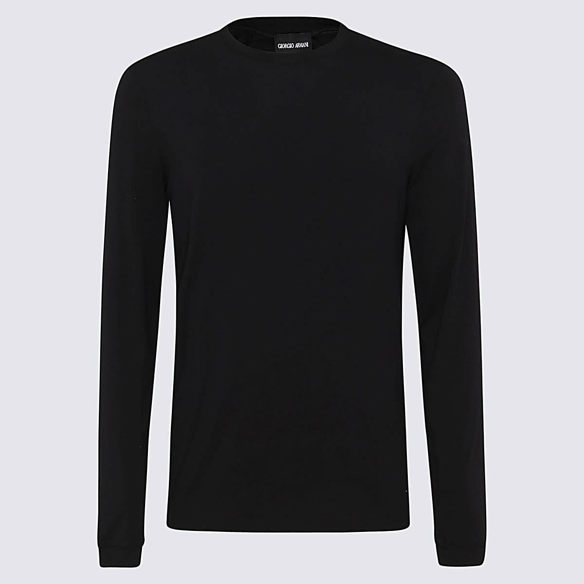 Giorgio Armani Black Viscose T-Shirt
