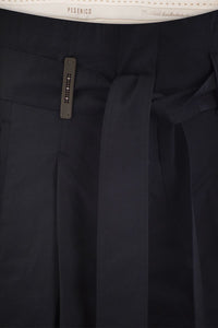 Peserico Short With Pleats And Stretch Cotton