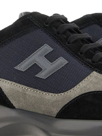 Hogan Suede And Smooth Leather Interactive Sneakers With Technical Fabric Inserts Shoes