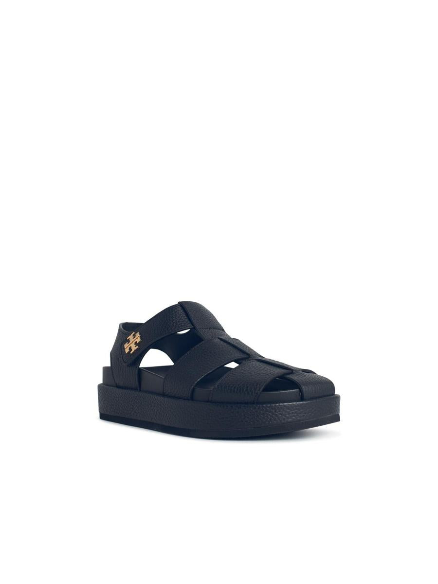 Tory Burch 'Kira Fisherman Sport' Black Leather Sandals