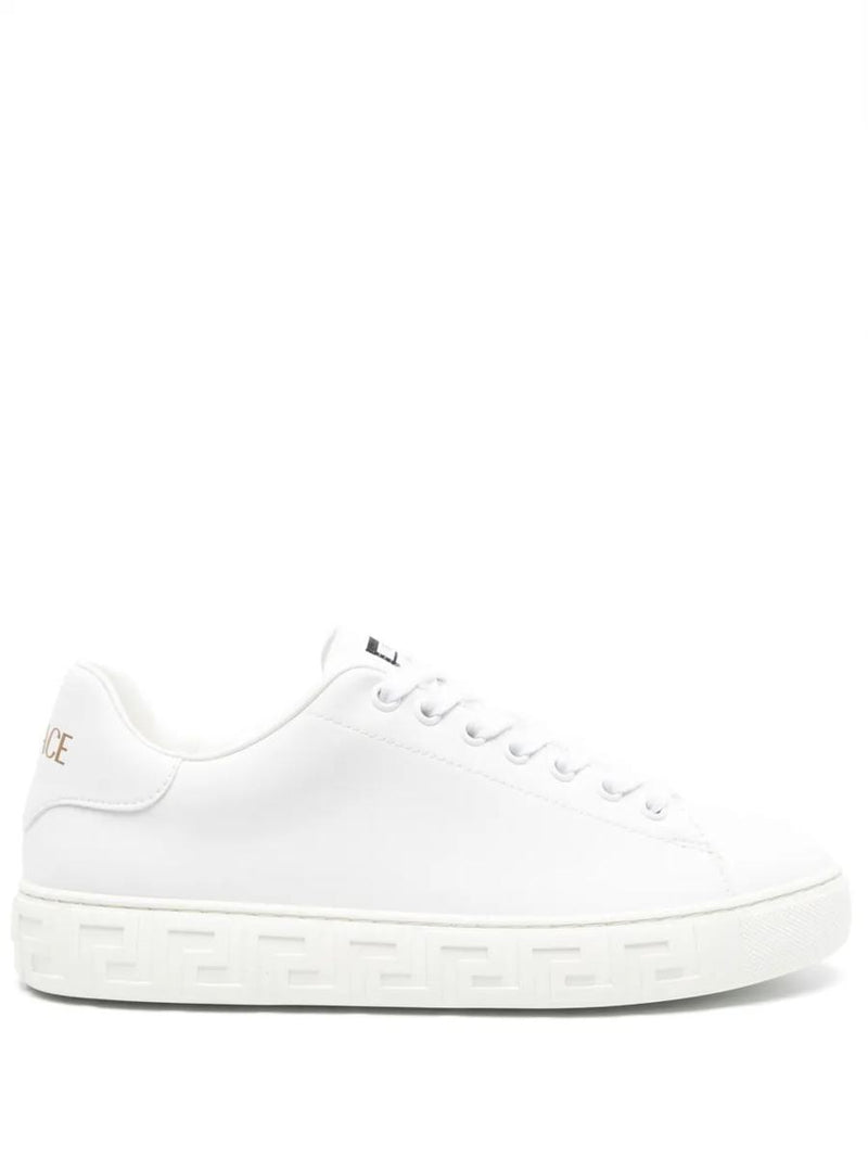 Versace Greca Print Leather Sneakers