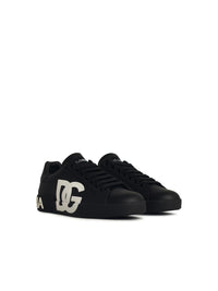 Dolce & Gabbana Portofino Black Leather Sneakers