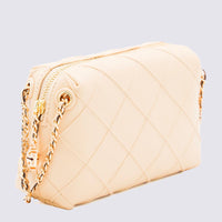 Tory Burch Cream Leather Fleming Crossbody Bag