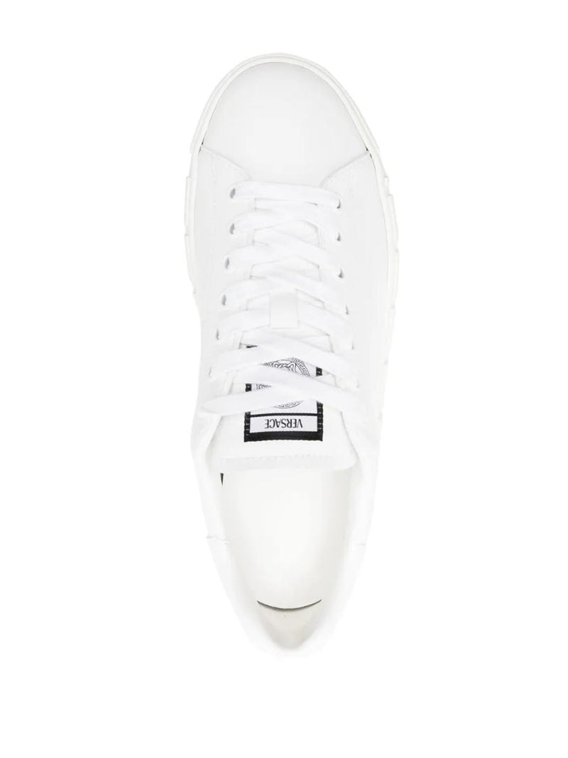 Versace Greca Print Leather Sneakers