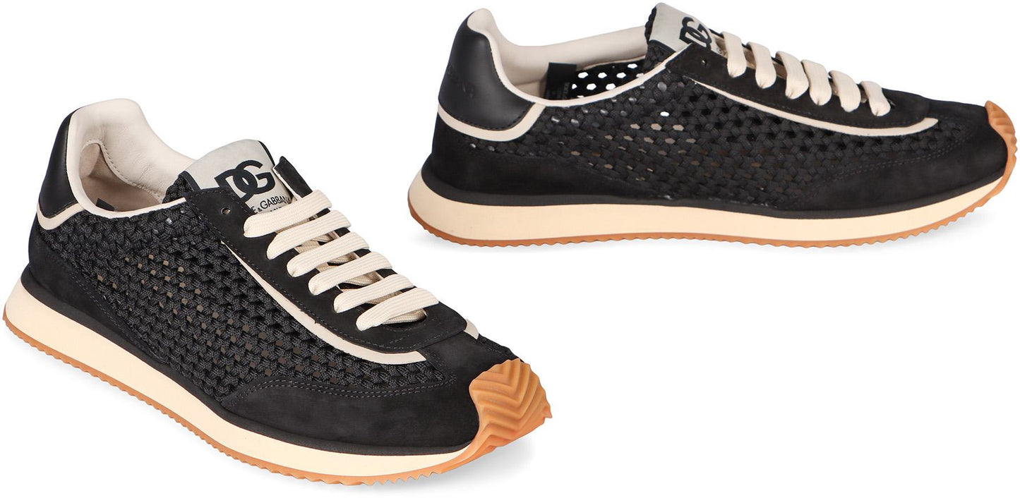 Dolce & Gabbana Leather And Fabric Low-Top Sneakers