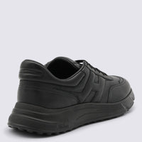 Hogan Black Leather Sneakers