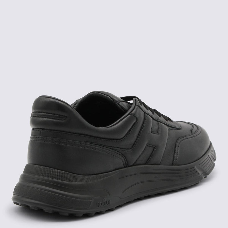 Hogan Black Leather Sneakers