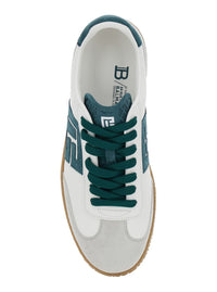 'Swan' White Low Top Sneakers With Logo On The Side And Contrasting Heel With Logo Lettering In Leather Man