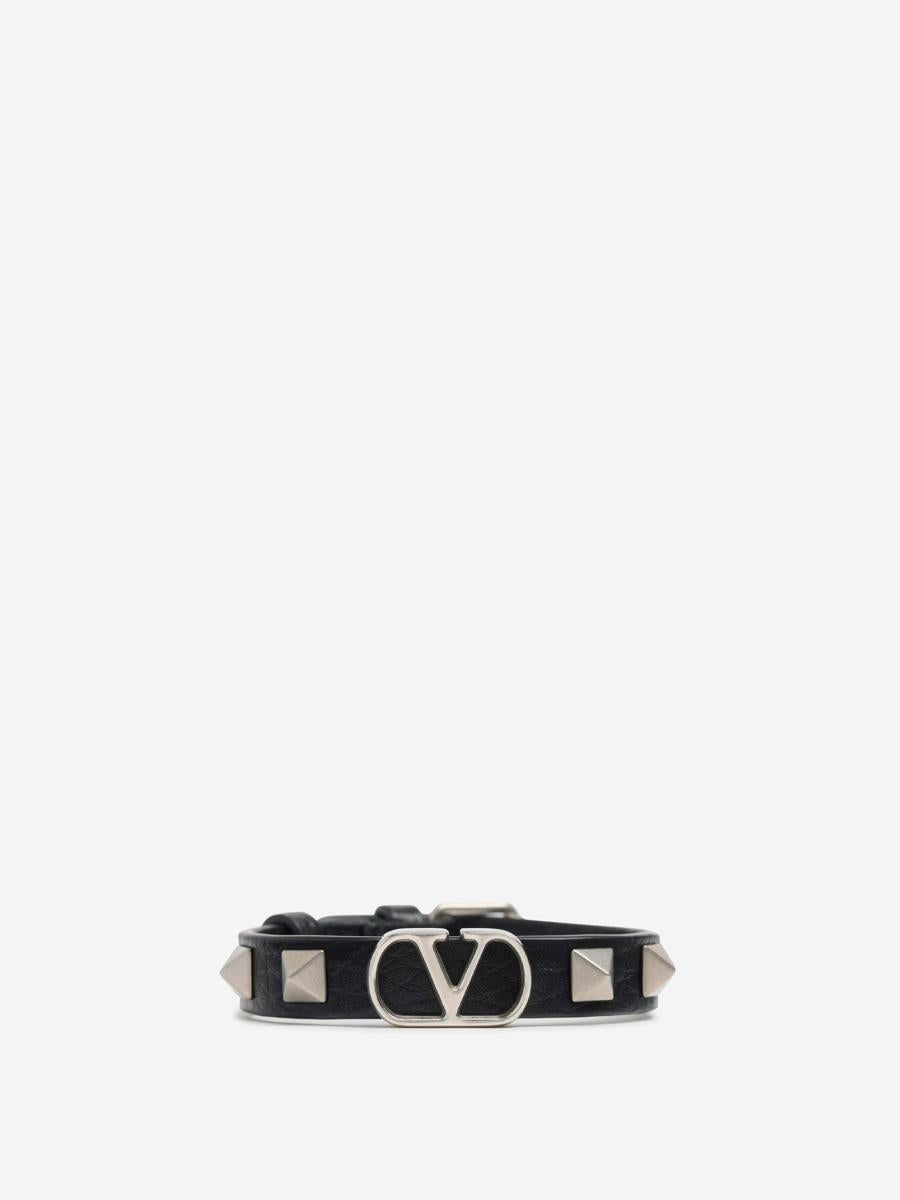 Valentino Garavani Vlogo Leather Bracelet