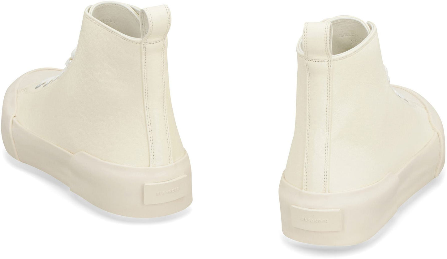 Jil Sander Leather High-Top Sneakers