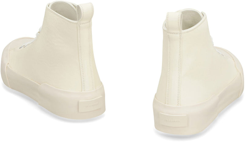 Jil Sander Leather High-Top Sneakers