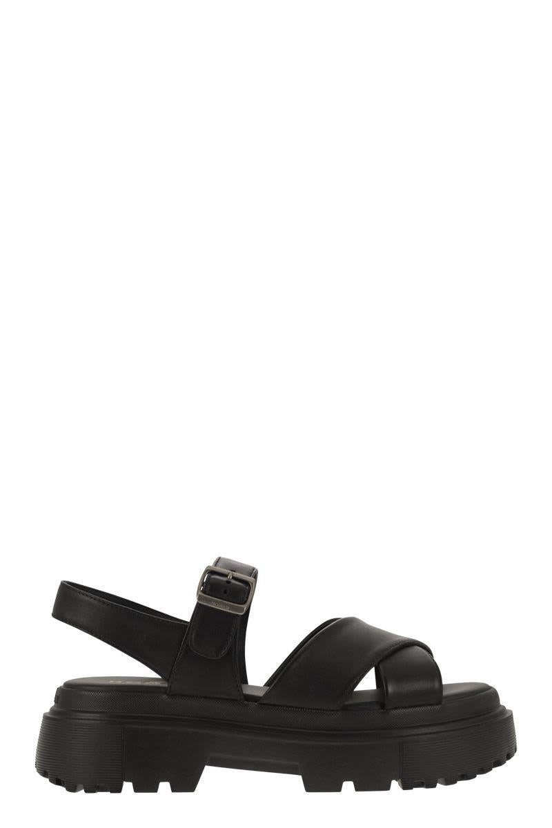 Hogan Leather Sandal With Midsole