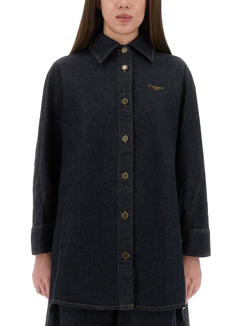 Givenchy Denim Shirt With Embroidery