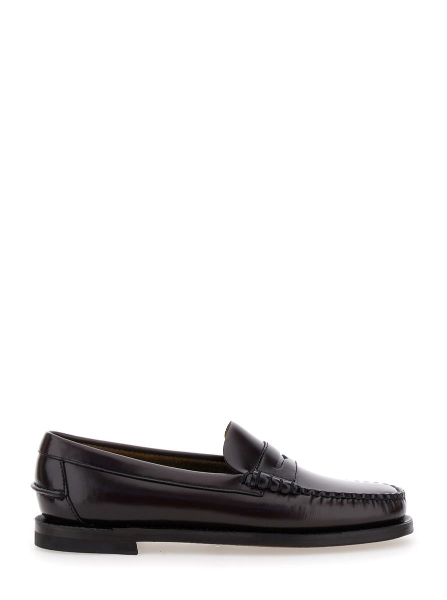 'Dan' Bordeaux Pull-On Loafers In Leather Woman