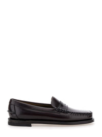 'Dan' Bordeaux Pull-On Loafers In Leather Woman