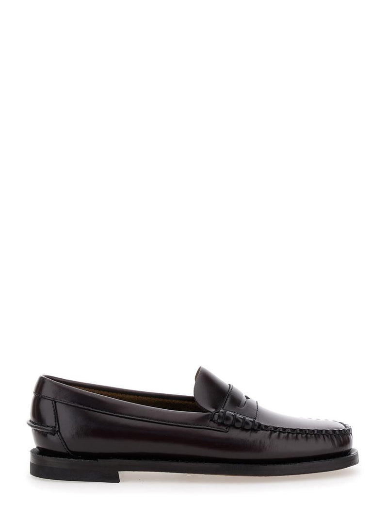 'Dan' Bordeaux Pull-On Loafers In Leather Woman