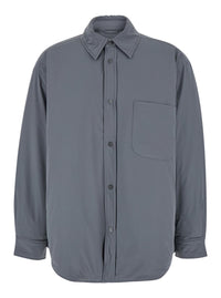 Grey Jacket With Patch Pocket In Padded Fabric Man