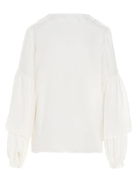 Di.La3 Pari' Puff-Sleeve Silk Shirt
