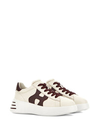 Hogan 'Rebel' Calf Leather Sneakers In Ivory