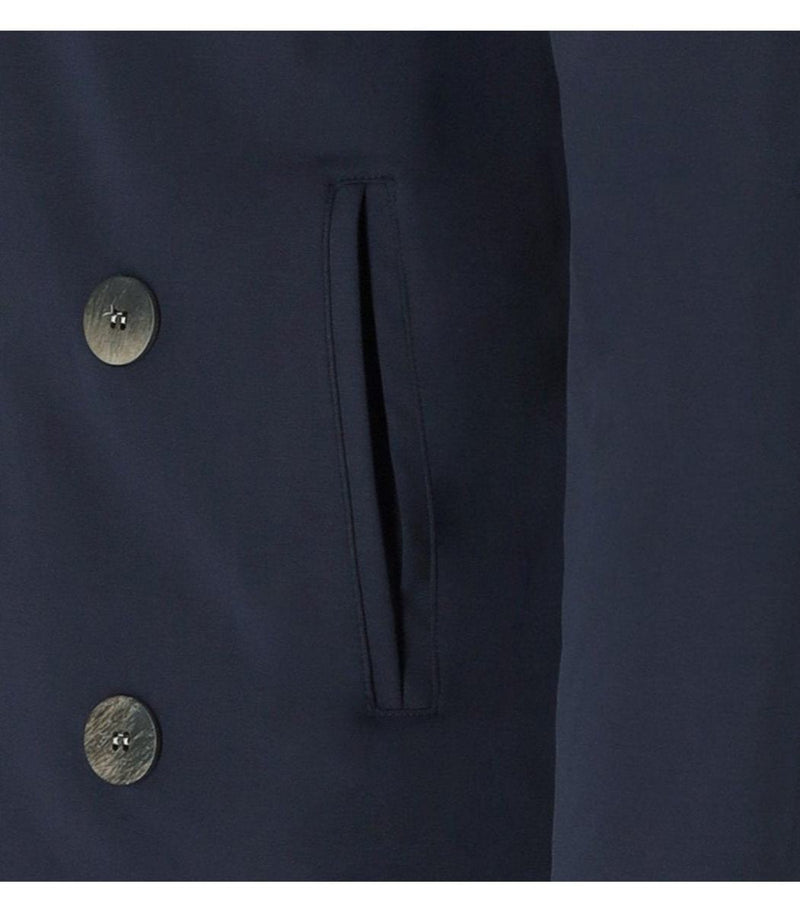 H953 Navy Blue Knitted Peacoat