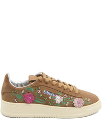 Autry Dallas Low Sneakers With Embroidered Floral Details
