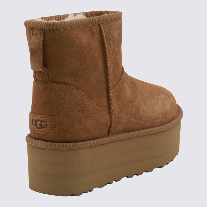 UGG Beige Classic Mini Platform Boots