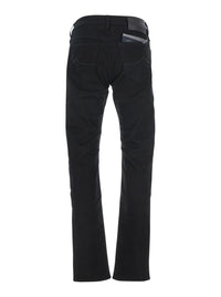 'Bard' Black Jeans With Belt Loops And Logo Patch On The Rear In Denim Man