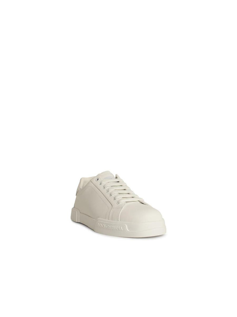 Dolce & Gabbana 'Portofino' White Leather Sneakers