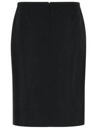 Versace Black Virgin Wool Skirt