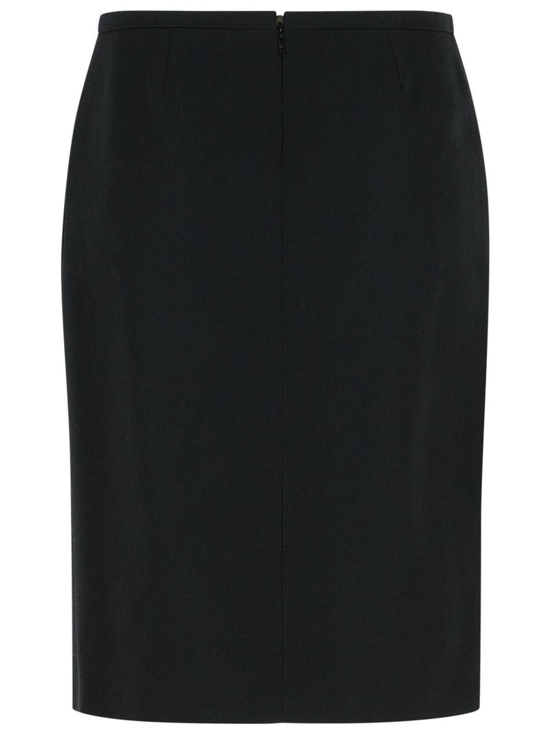 Versace Black Virgin Wool Skirt