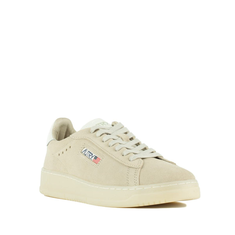 Autry Dallas Low Marshmallow Suede And Papyrus Sneakers