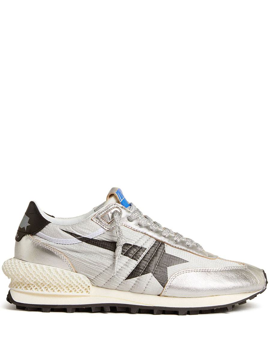 Golden Goose Leather Sneakers In Silver