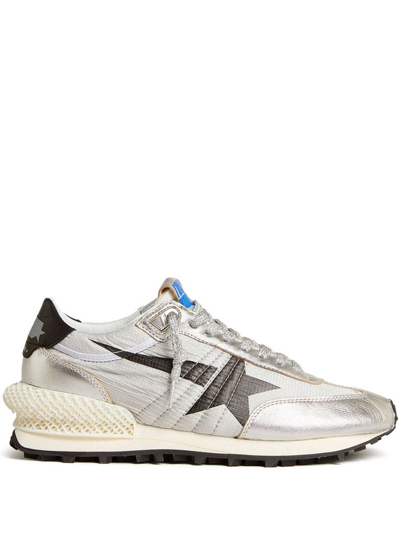 Golden Goose Leather Sneakers In Silver