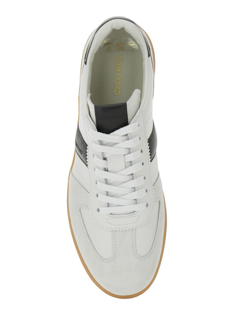 'Archer' White Low Top Sneakers With Logo Lettering On Tongue And Heel And Contrasting Heel In Leather Man