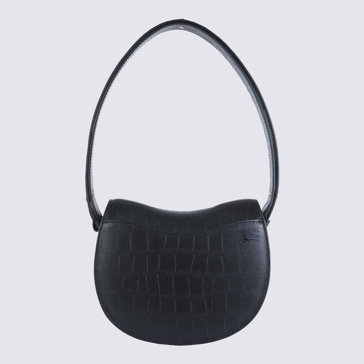 Burberry Black Leather Rocking Horse Shoulder Bag