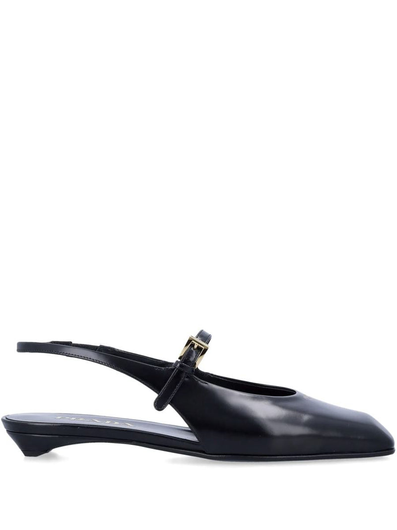 Prada Leather Slingback Ballet Flats