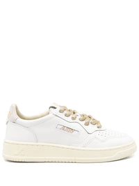 Autry 'Medalist' Sneakers In White Leather With Gold Laces