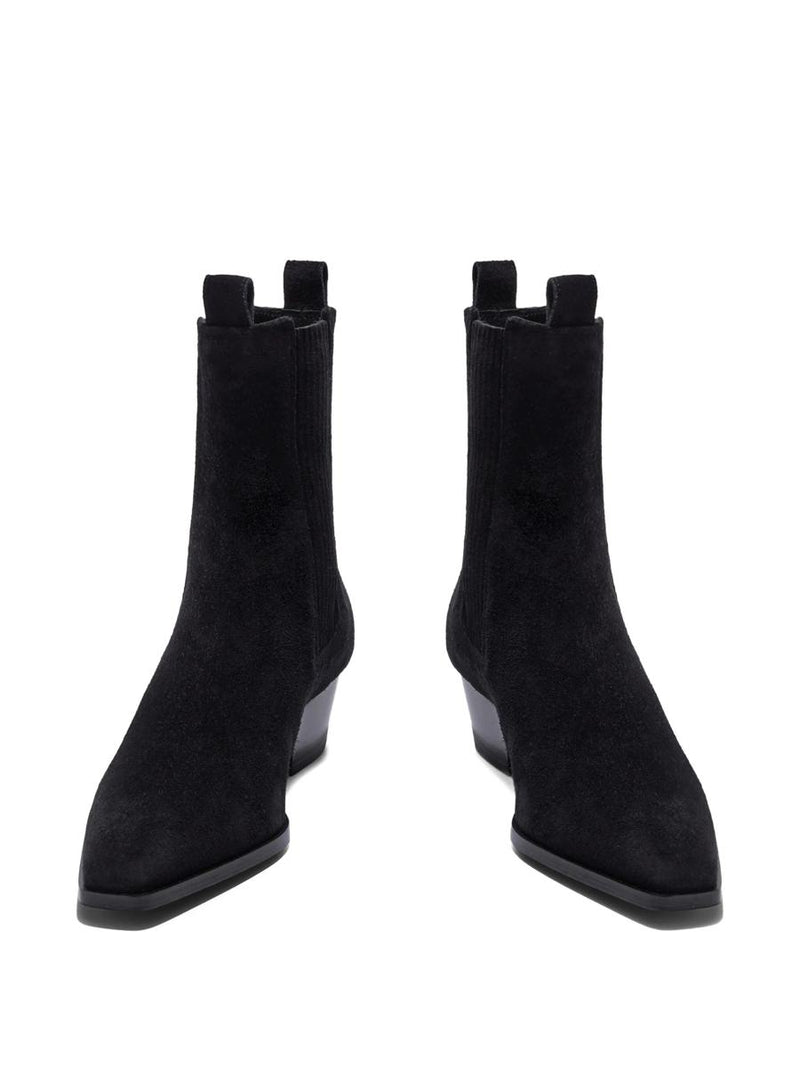Aeyde Agata Cow Suede Leather Black Shoes