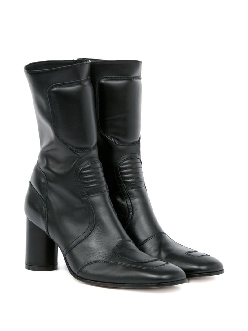 MM6 Maison Margiela Black Biker Ankle Boots