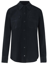 Equipment Black Silk Shirt