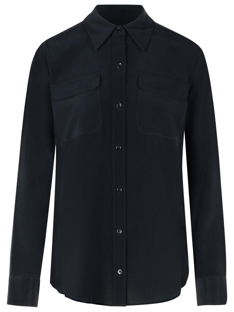 Equipment Black Silk Shirt