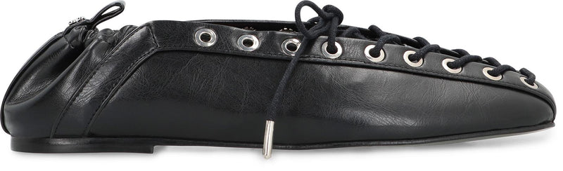 Ganni Faux Leather Ballet Flats