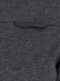 Grey Sweater With Mock Neck And Monil Detail On The Front In Cashmere Woman