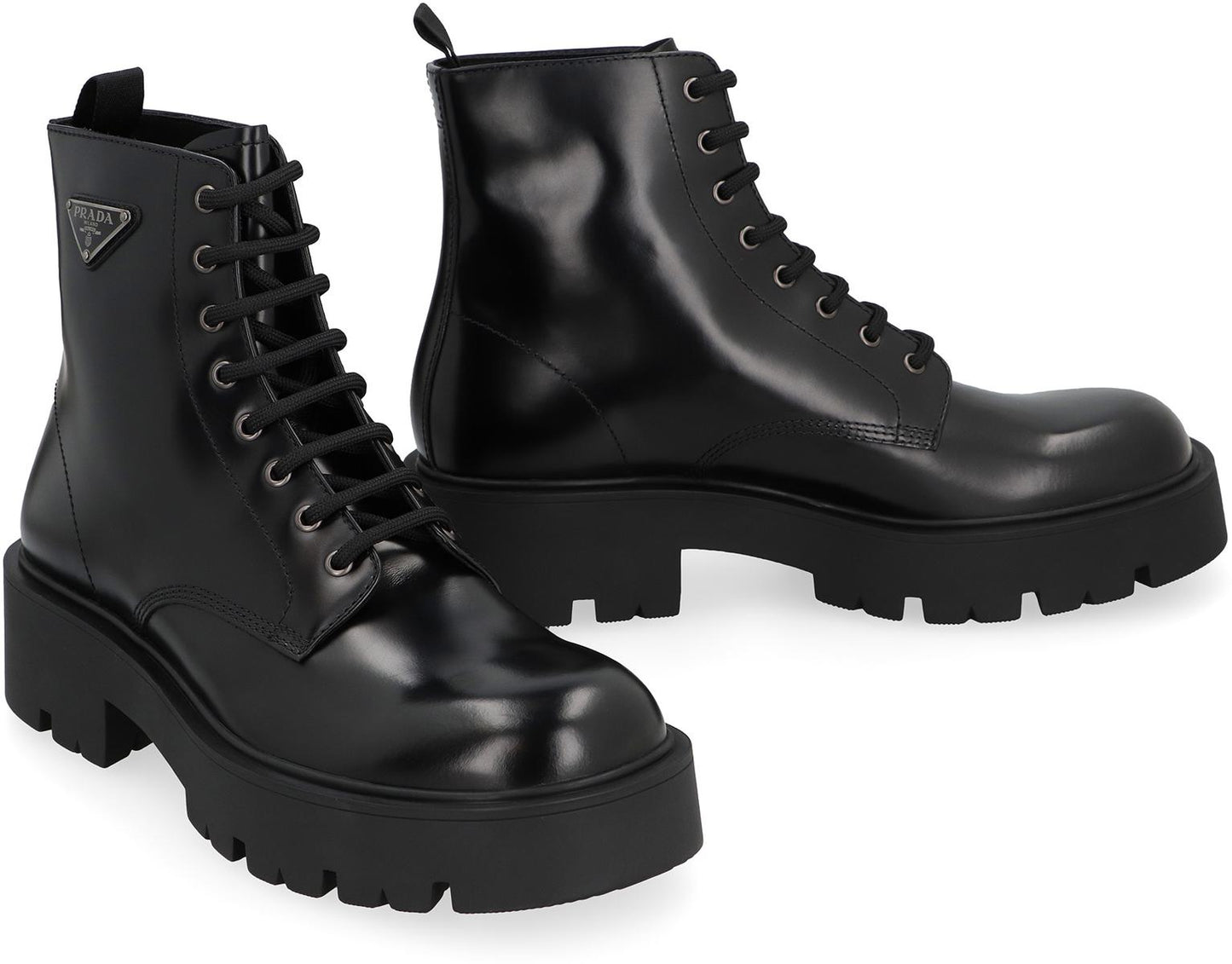 Prada Leather Lace-Up Boots