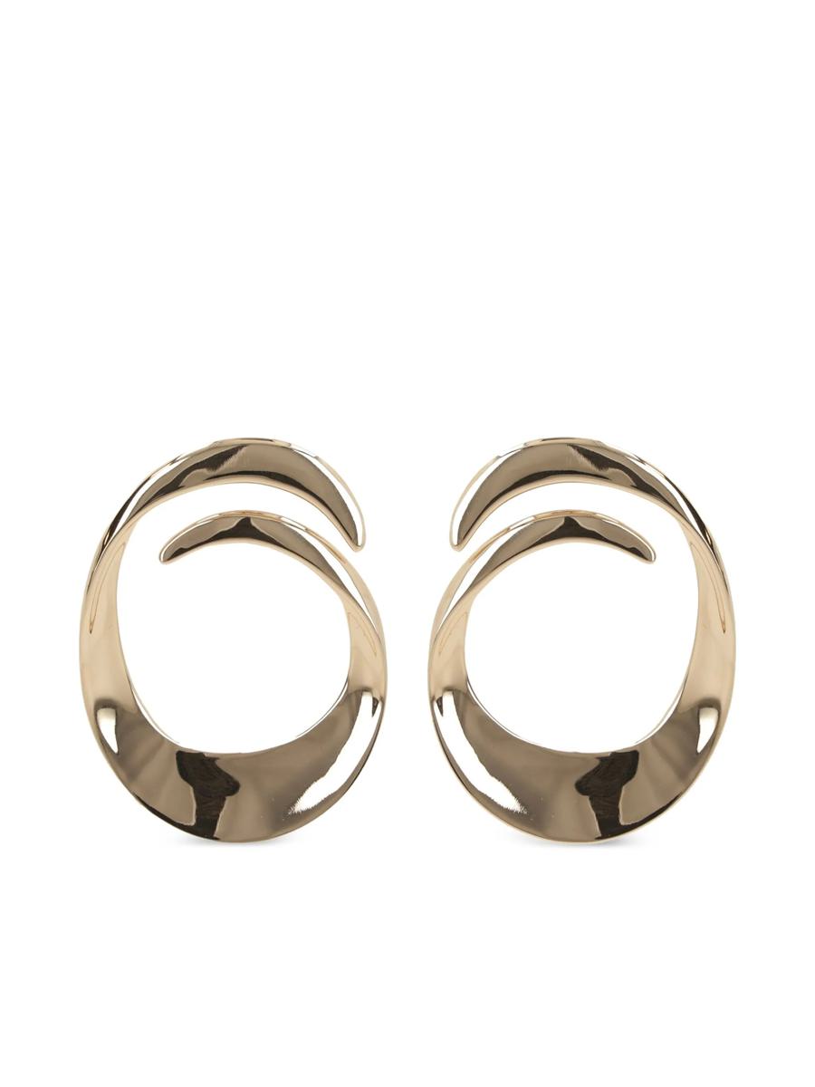Self-Portrait Gold Swirl Earrings Accessories