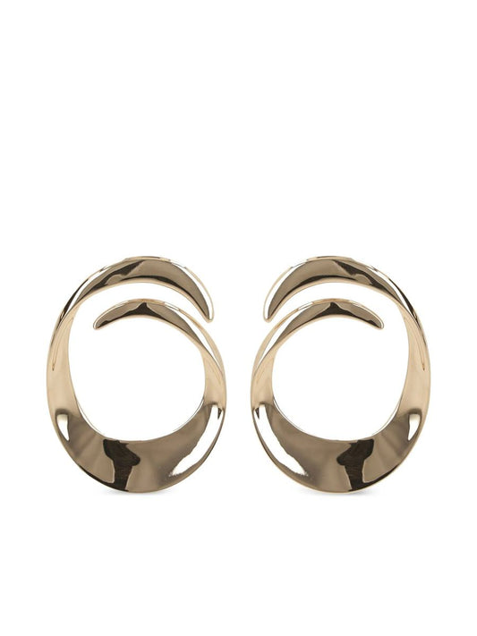 Self-Portrait Gold Swirl Earrings Accessories