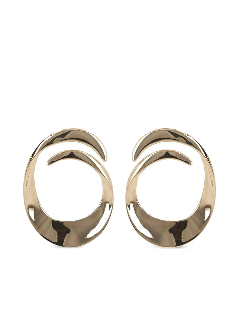 Self-Portrait Gold Swirl Earrings Accessories